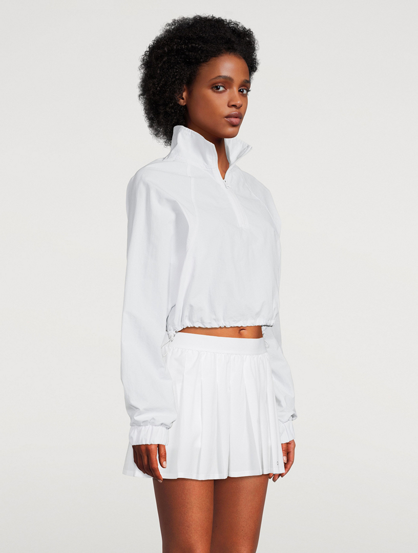 ALO YOGA Alumni Cropped Quarter-Zip Sweatshirt | Holt Renfrew
