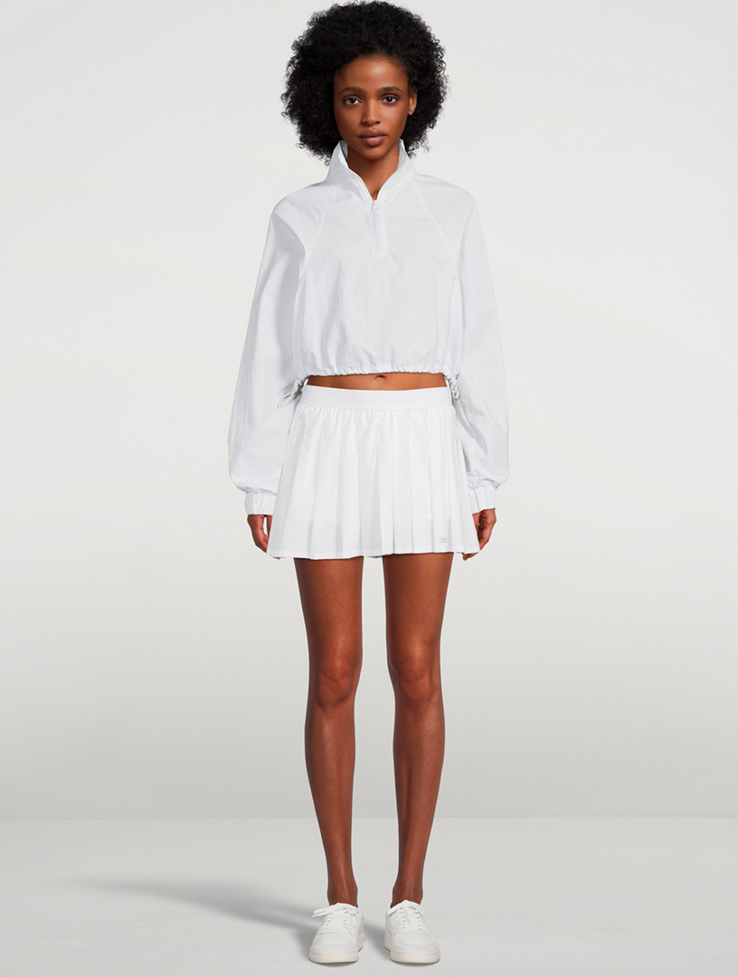 ALO YOGA Alumni Cropped Quarter-Zip Sweatshirt | Holt Renfrew