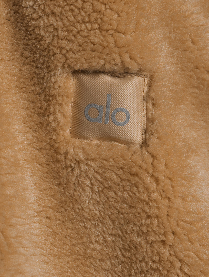 Alo Yoga Womens Brown Foxy Brand-patch Faux-fur Jacket - ShopStyle