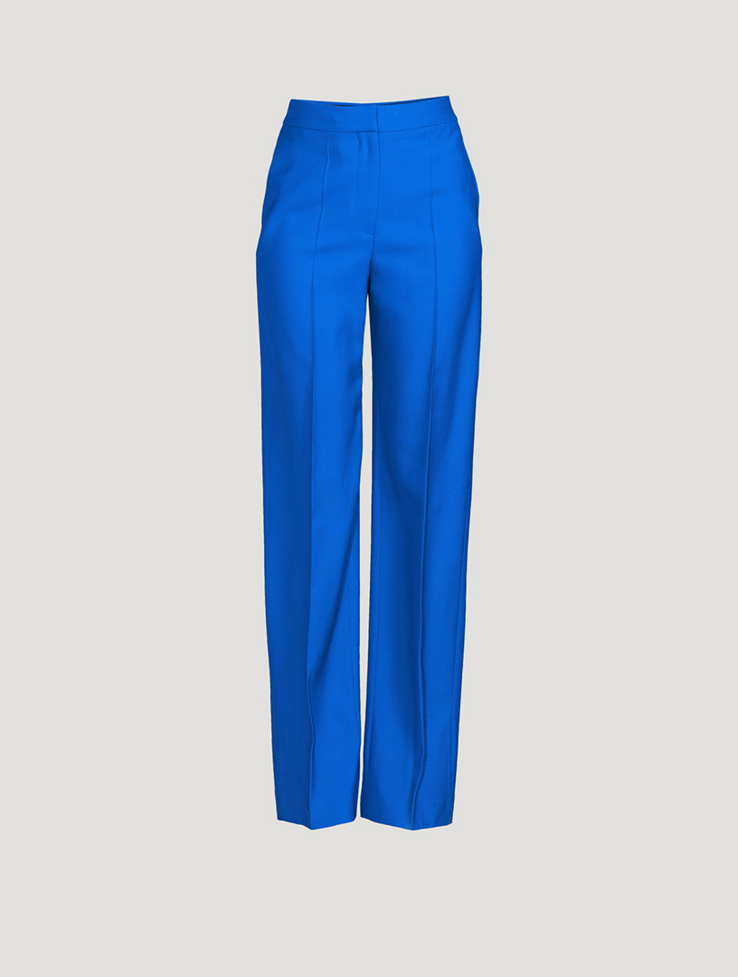 ALEXANDER MCQUEEN High-Waisted Wide-Leg Wool Trousers | Holt Renfrew