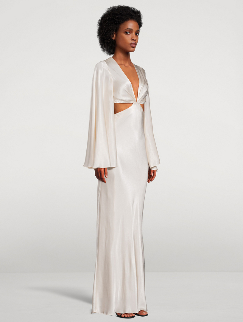 SHONA JOY La Lune Cut-Out Satin Gown