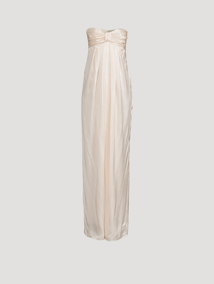 SHONA JOY La Lune Strapless Satin Gown