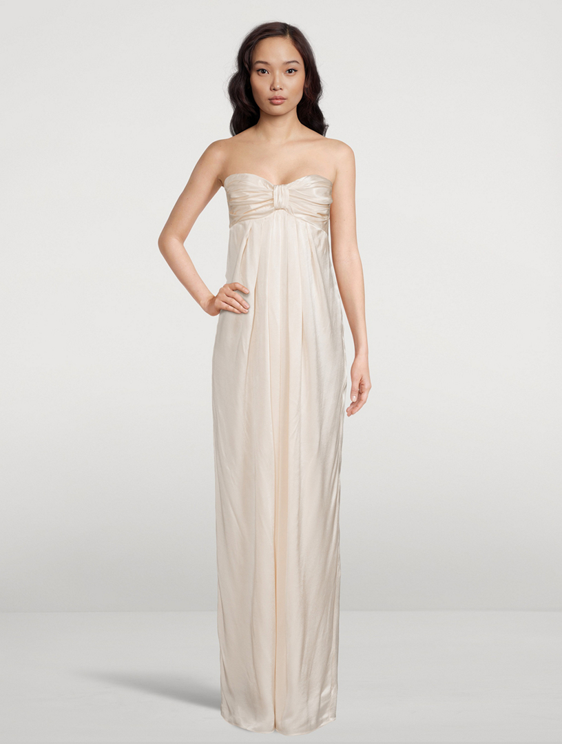 SHONA JOY La Lune Strapless Satin Gown