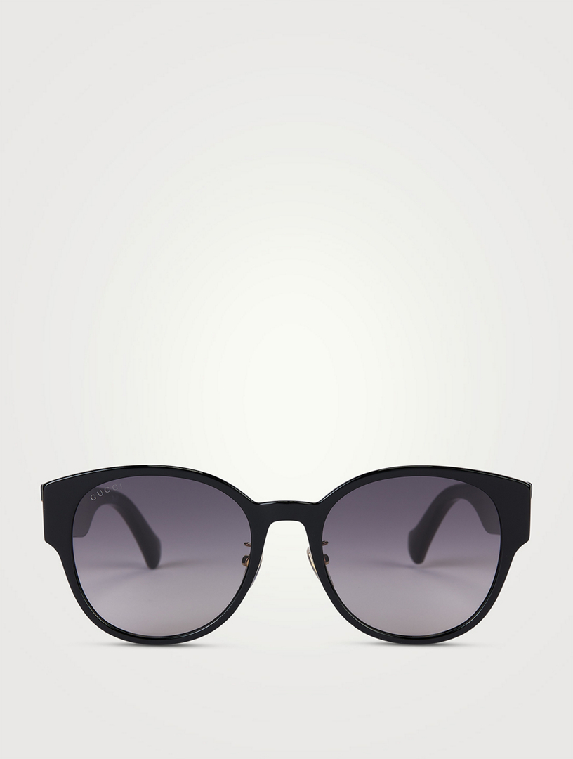 GUCCI Round Sunglasses With Web  Black