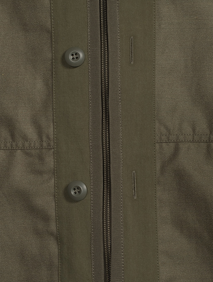 Collarless Zip Jacket