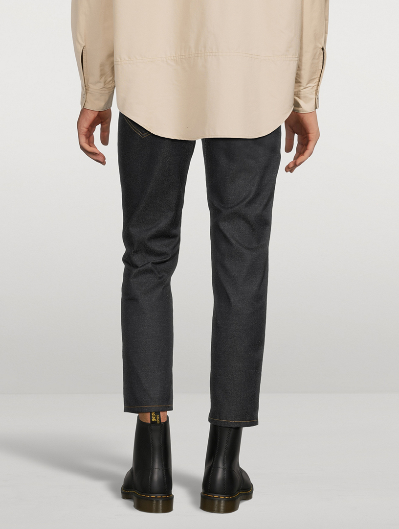 Cotton-Blend Slim-Fit Jeans With Belt