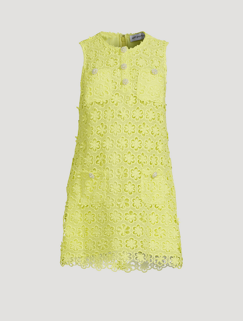 SELF-PORTRAIT Daisy Guipure Lace Shift Dress | Holt Renfrew