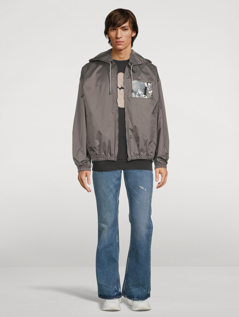 Nylon Zip Jacket With Inflated Logo