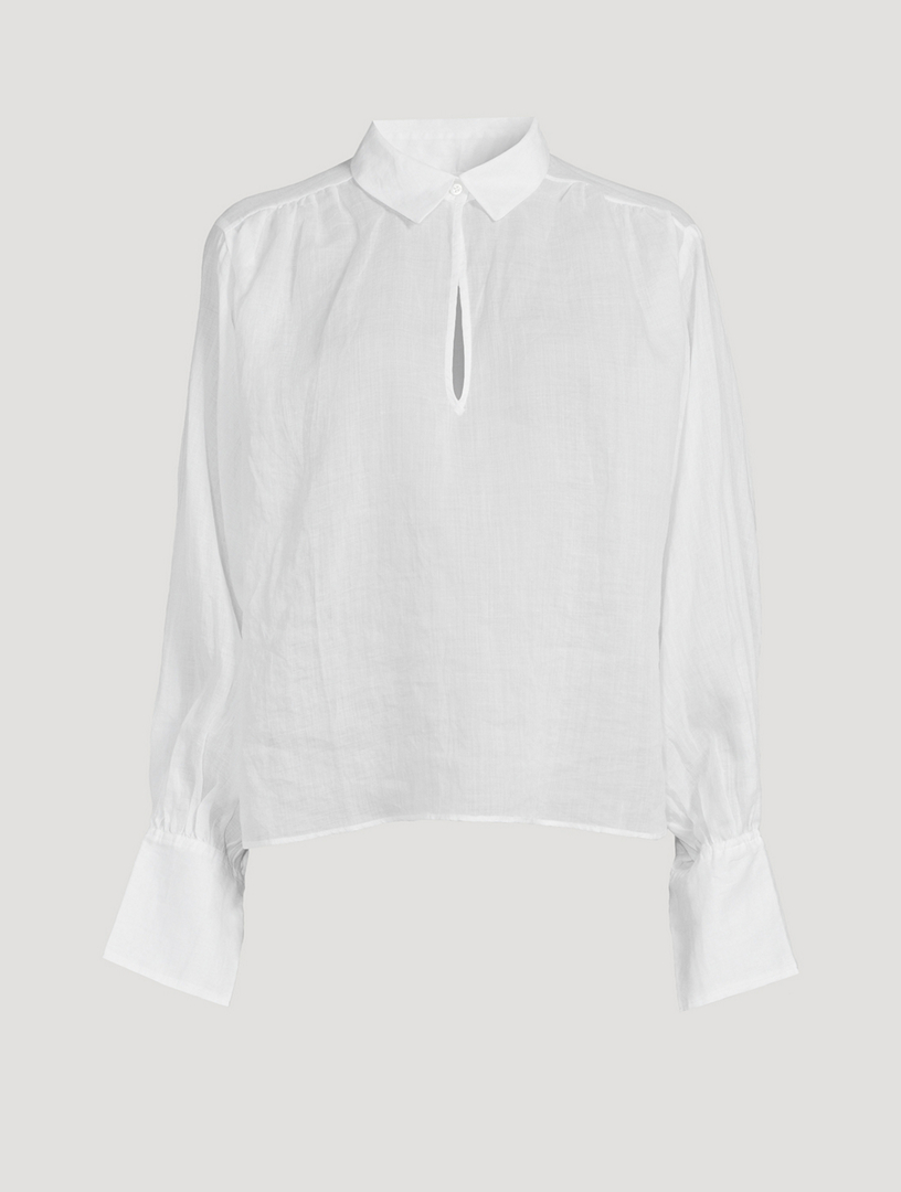 Keyhole Ramie Blouse