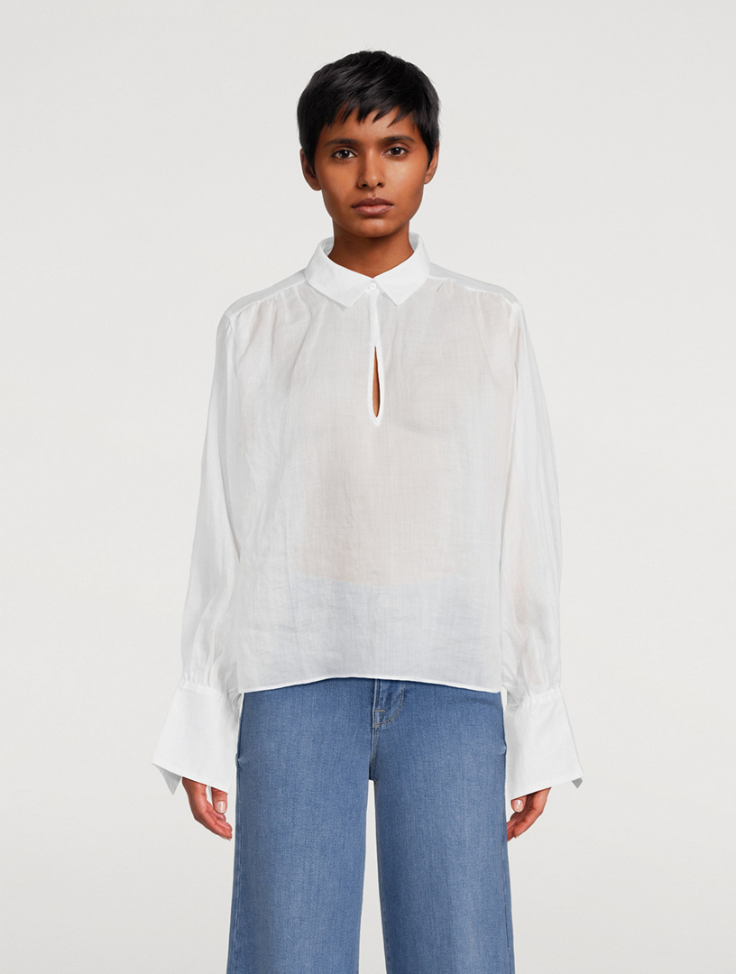 Keyhole Ramie Blouse