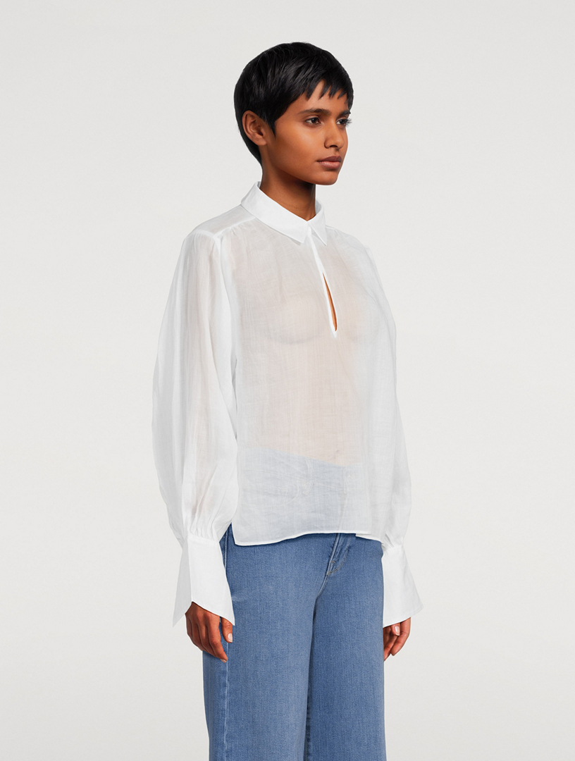 Keyhole Ramie Blouse