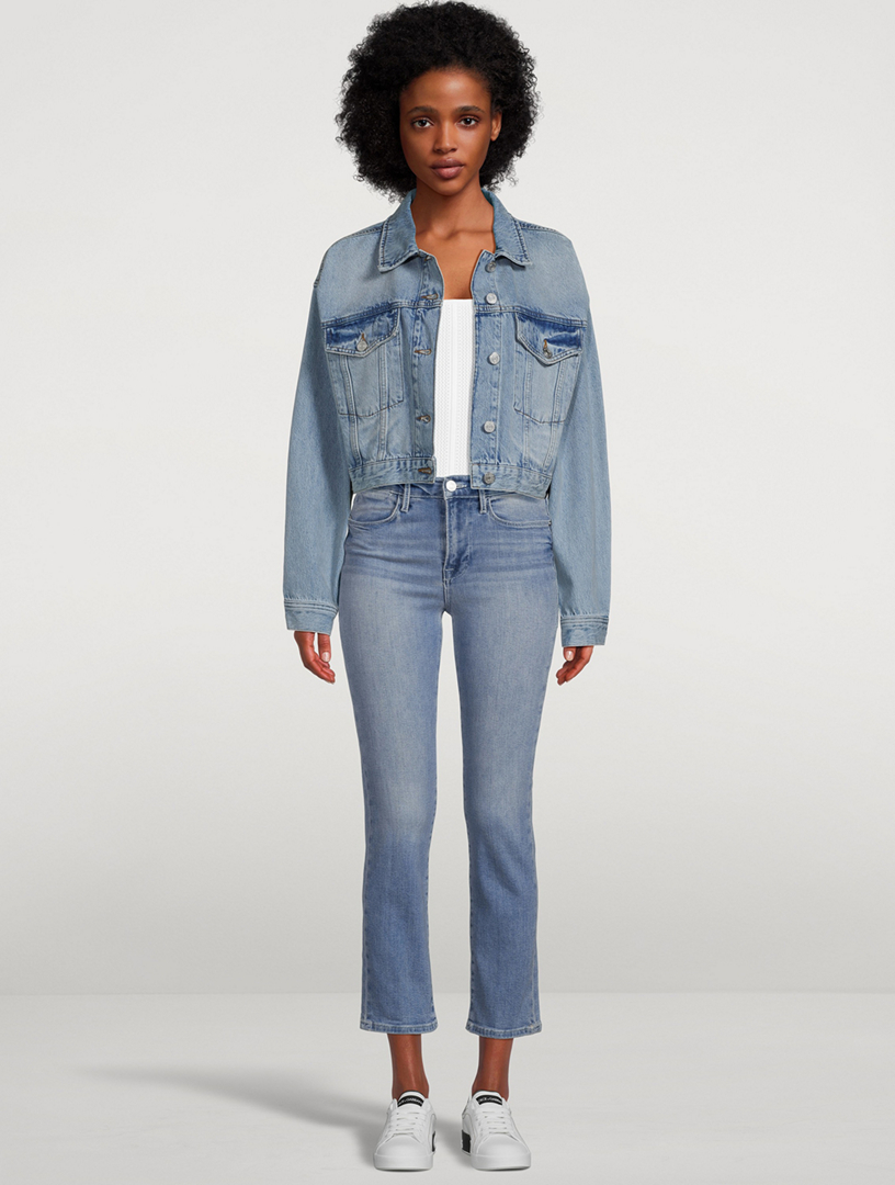 Le Cropped Oversized Denim Jacket
