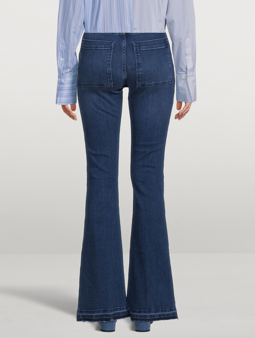 Le High Trapunto Stitch Flare Jeans
