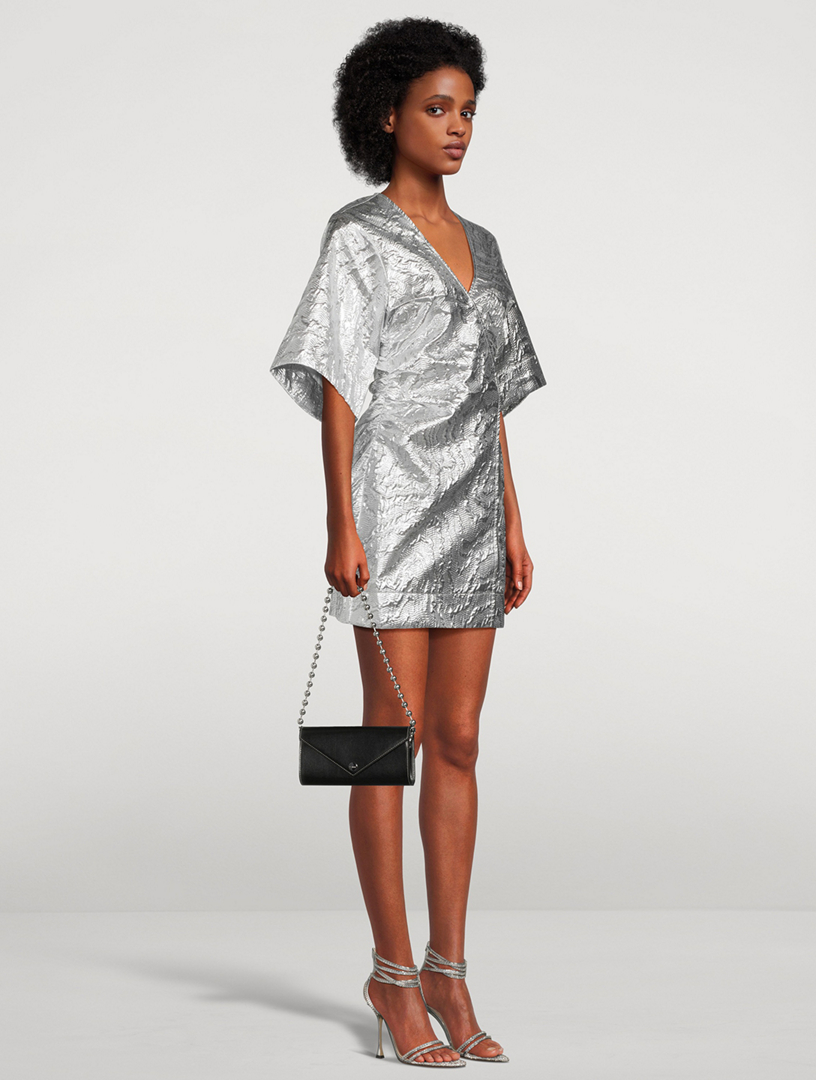 GANNI Metallic Jacquard Mini Dress | Holt Renfrew