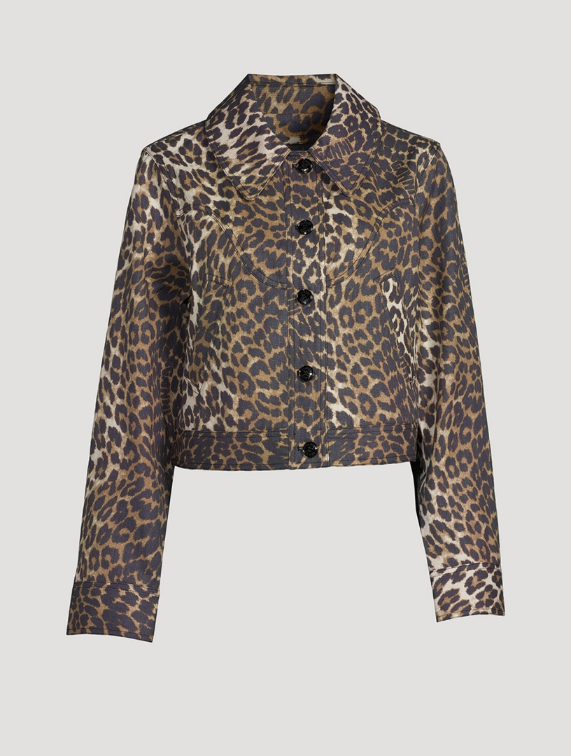 Canvas Jacket In Leopard Print