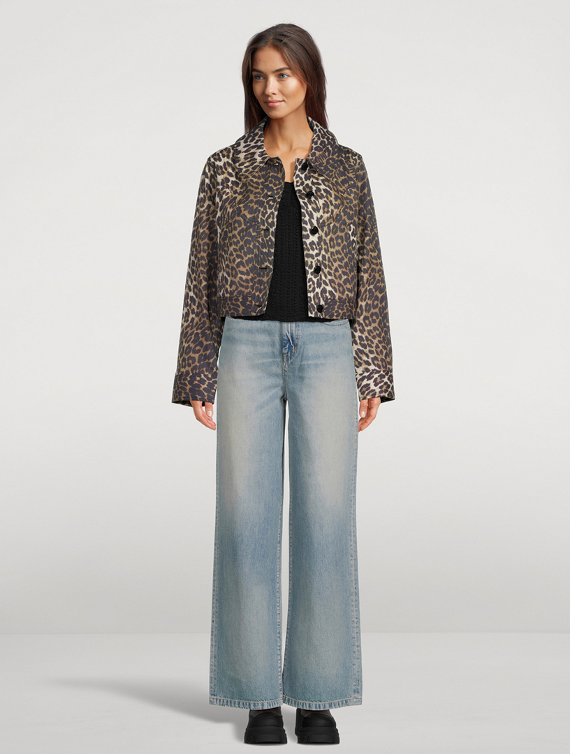 Ganni leopard print jacket online