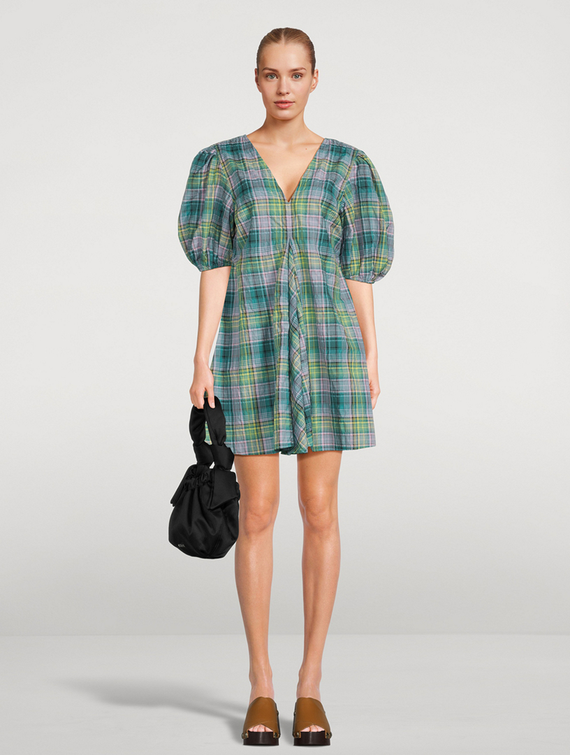 ganni green checked dress Ganni Dress main image 1