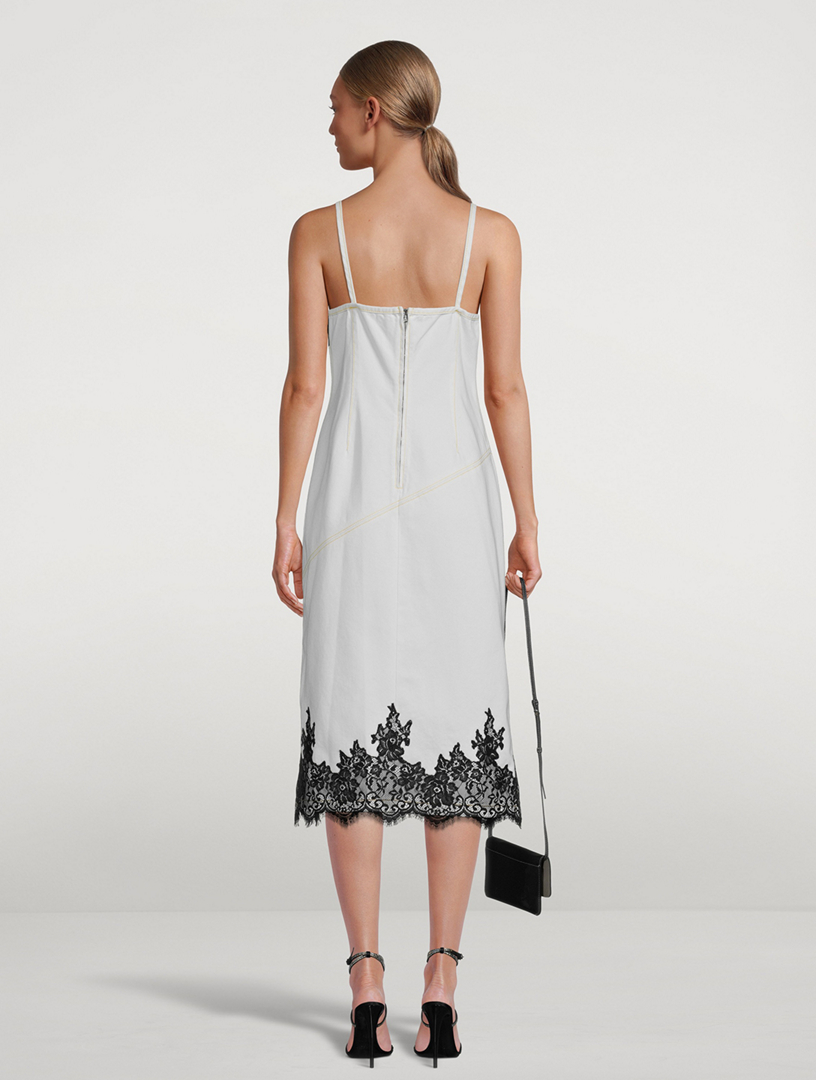 Stoned-Washed Denim Slip Dress