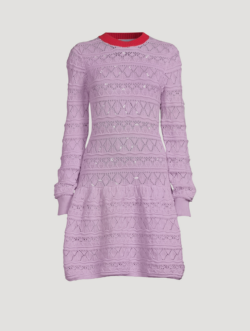 OLIVIA RUBIN Danica Pointelle Knit Mini Dress | Holt Renfrew