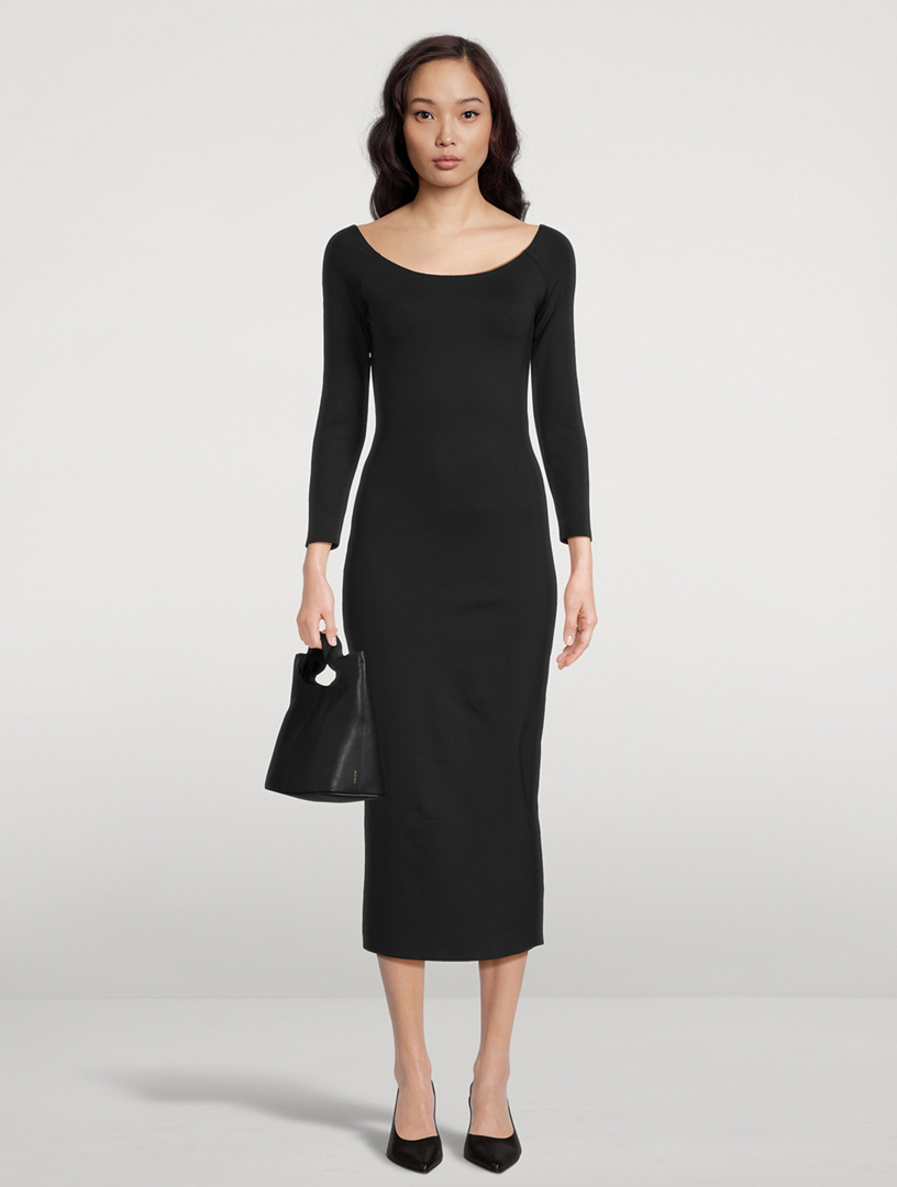 Coralinda Off-The-Shoulder Scuba Dress