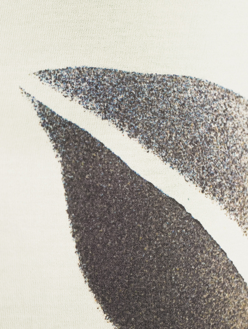 Cotton T-Shirt Leaf Print