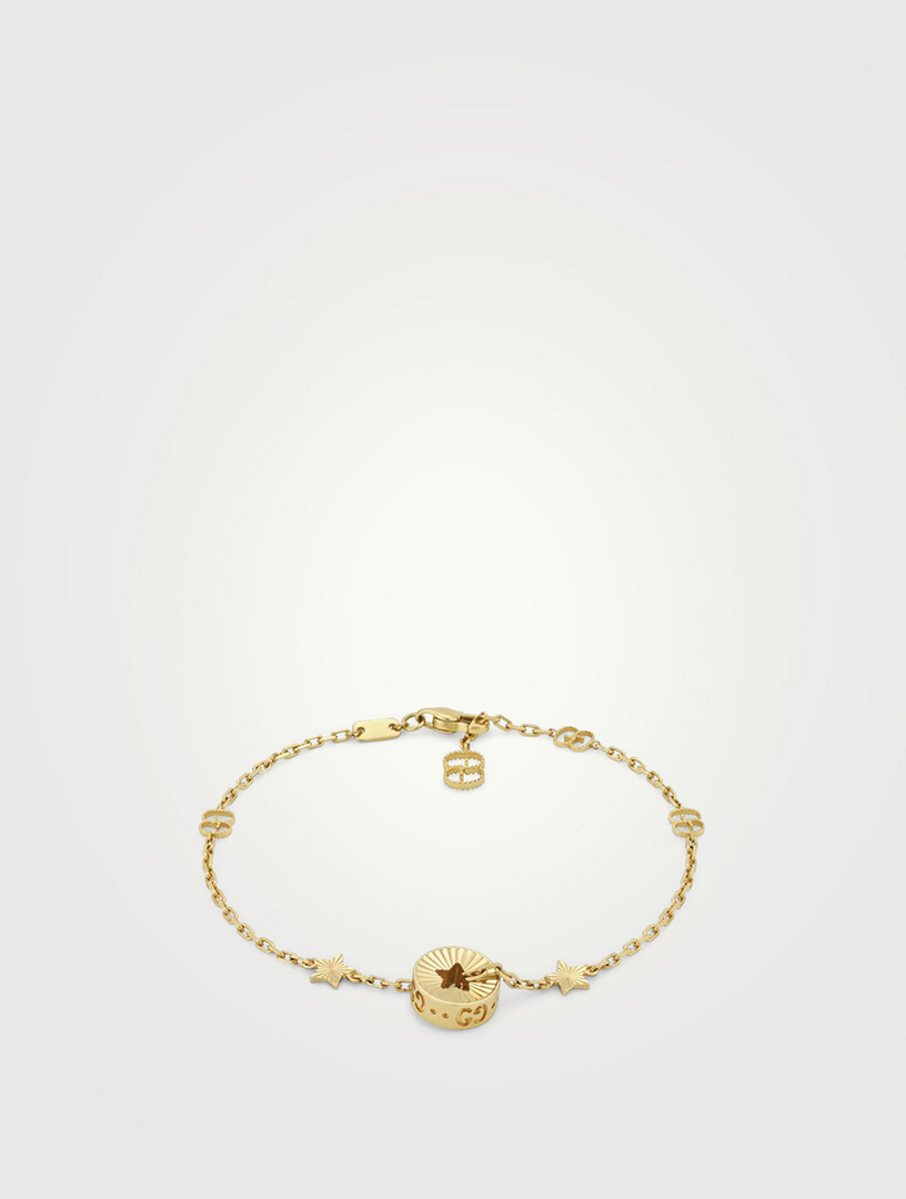 18K Gold Charm And Star Bracelet