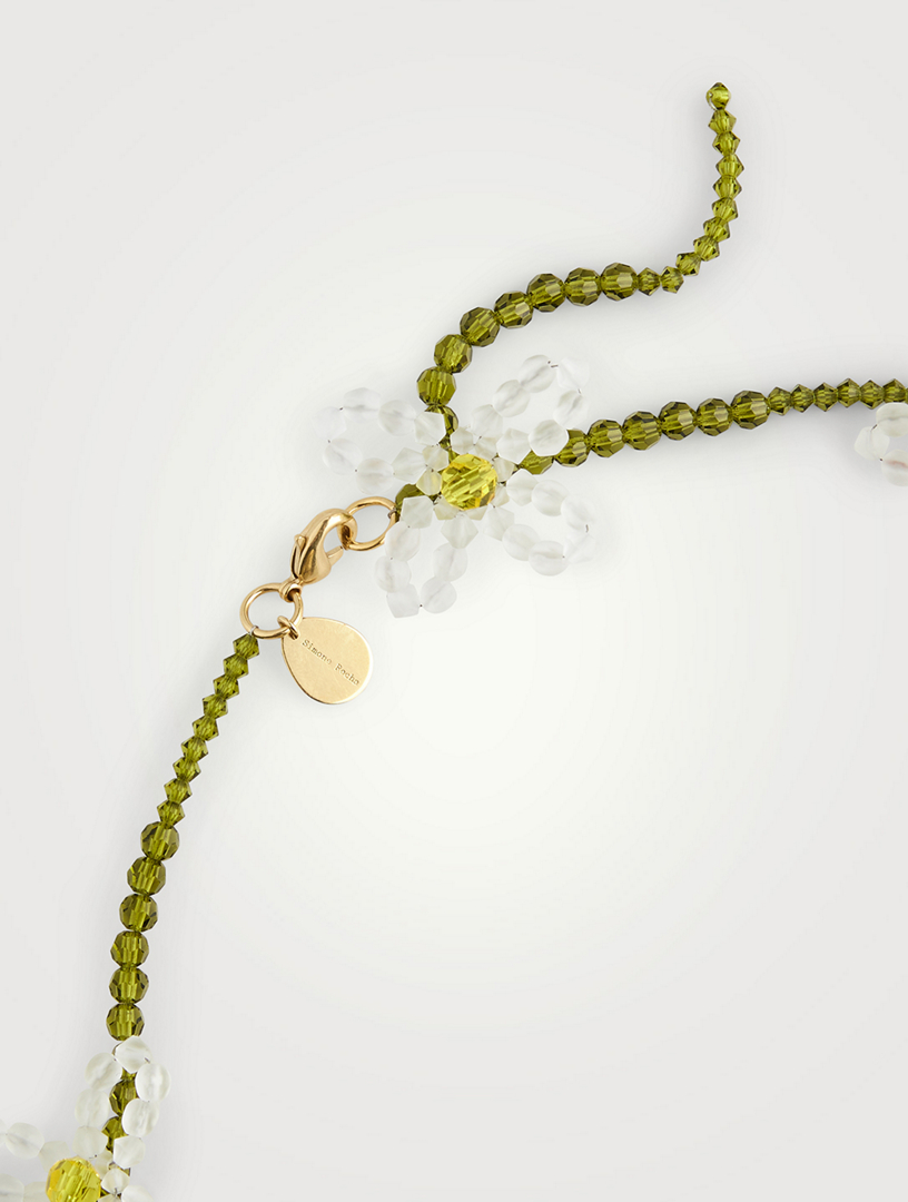Beaded Crystal Flower Necklace