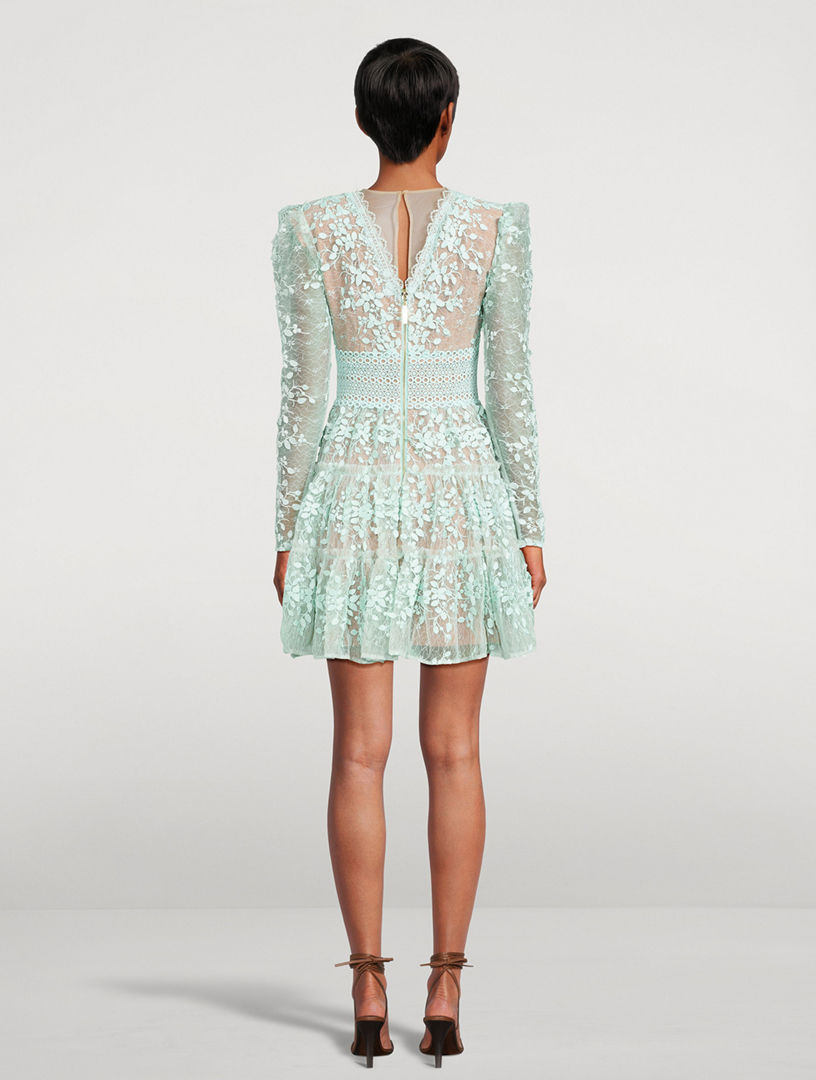 BRONX AND BANCO Megan Floral Appliqué Tulle Mini Dress Holt Renfrew