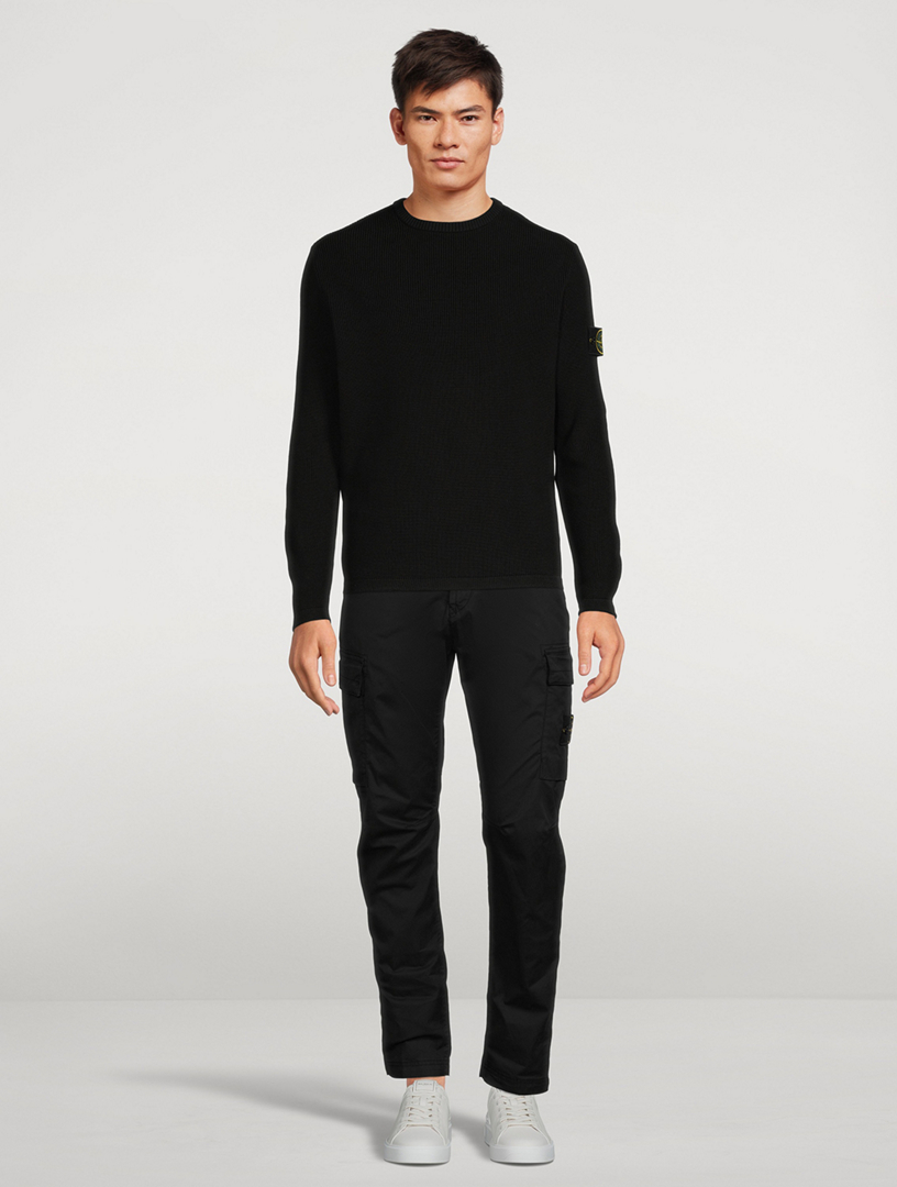 Cotton Ribbed Knit Sweater
