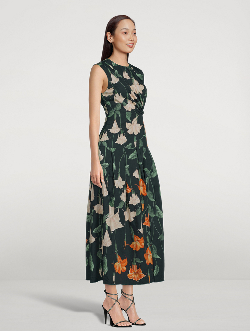 Otono Cut-Out Midi Dress Floral Print