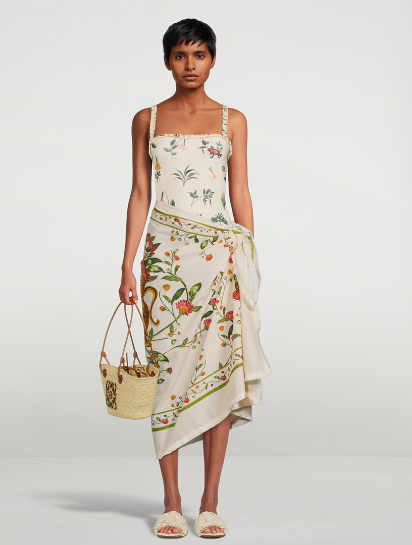 Orquidea Sarong In Floral Amphora Print
