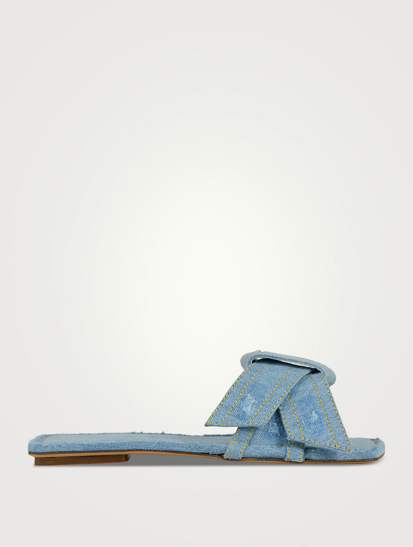 Acne Studios Musubi Bow Denim Slide Sandal (Women)