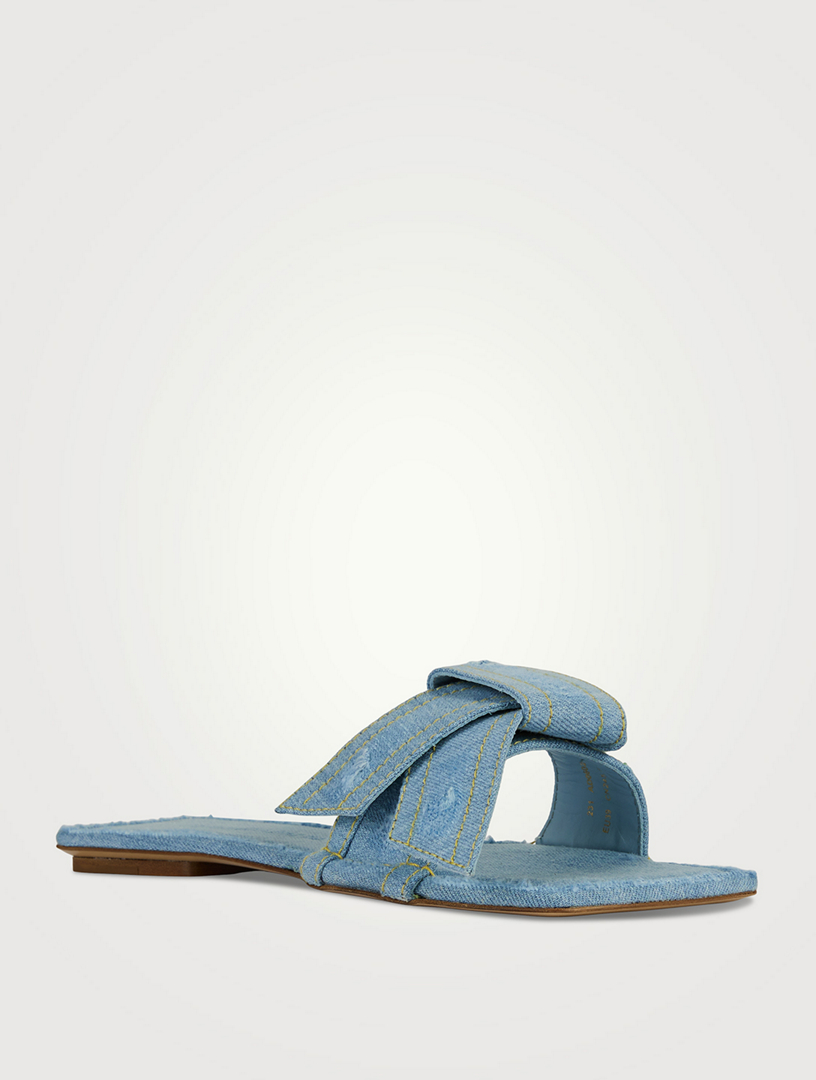 Acne Studios Musubi Bow Denim Slide Sandal (Women)