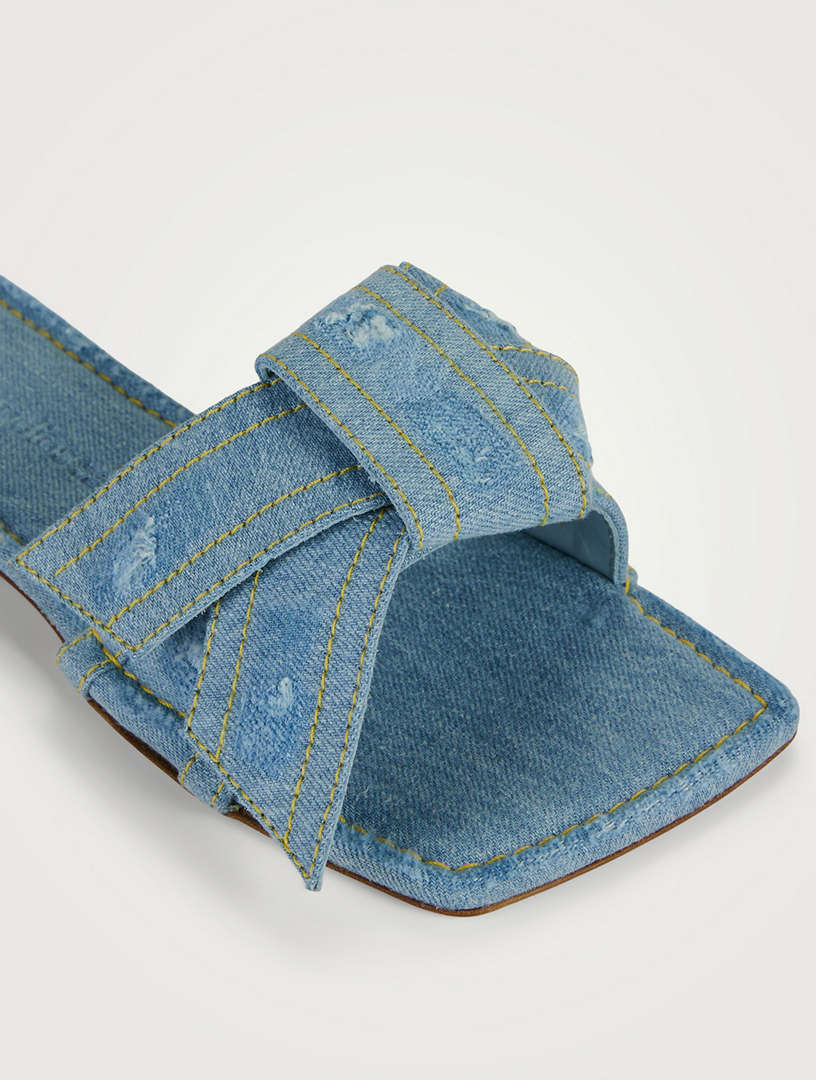 Acne Studios Musubi Bow Denim Slide Sandal (Women)