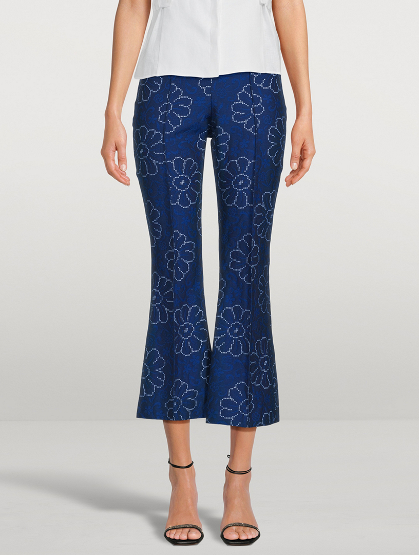 SMYTHE Pintuck Flare Cropped Trousers | Holt Renfrew