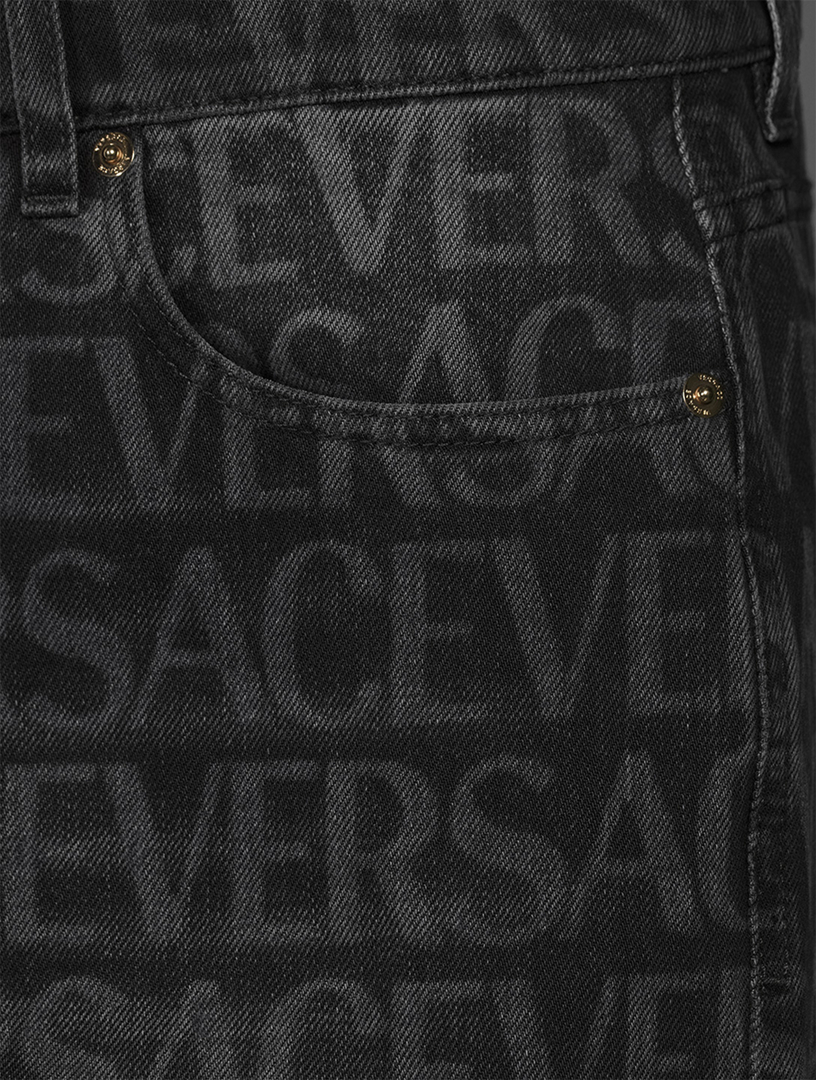 Cotton Slim-Fit Jeans Logo Print