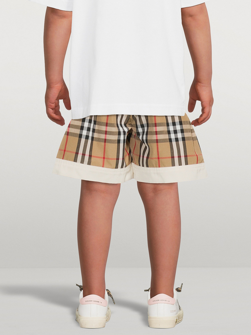 Vintage Check Panel Cotton-Blend Shorts
