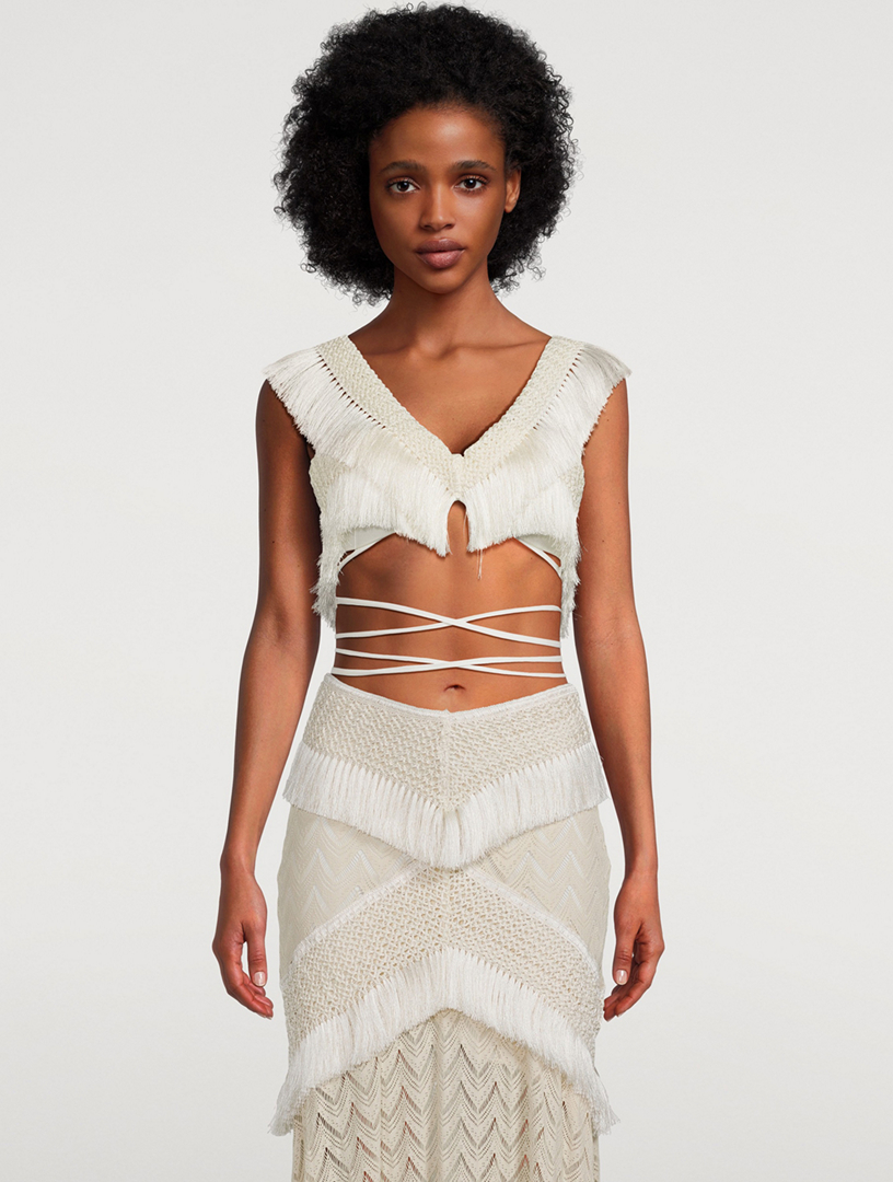 PATBO Fringe Cropped Top Holt Renfrew