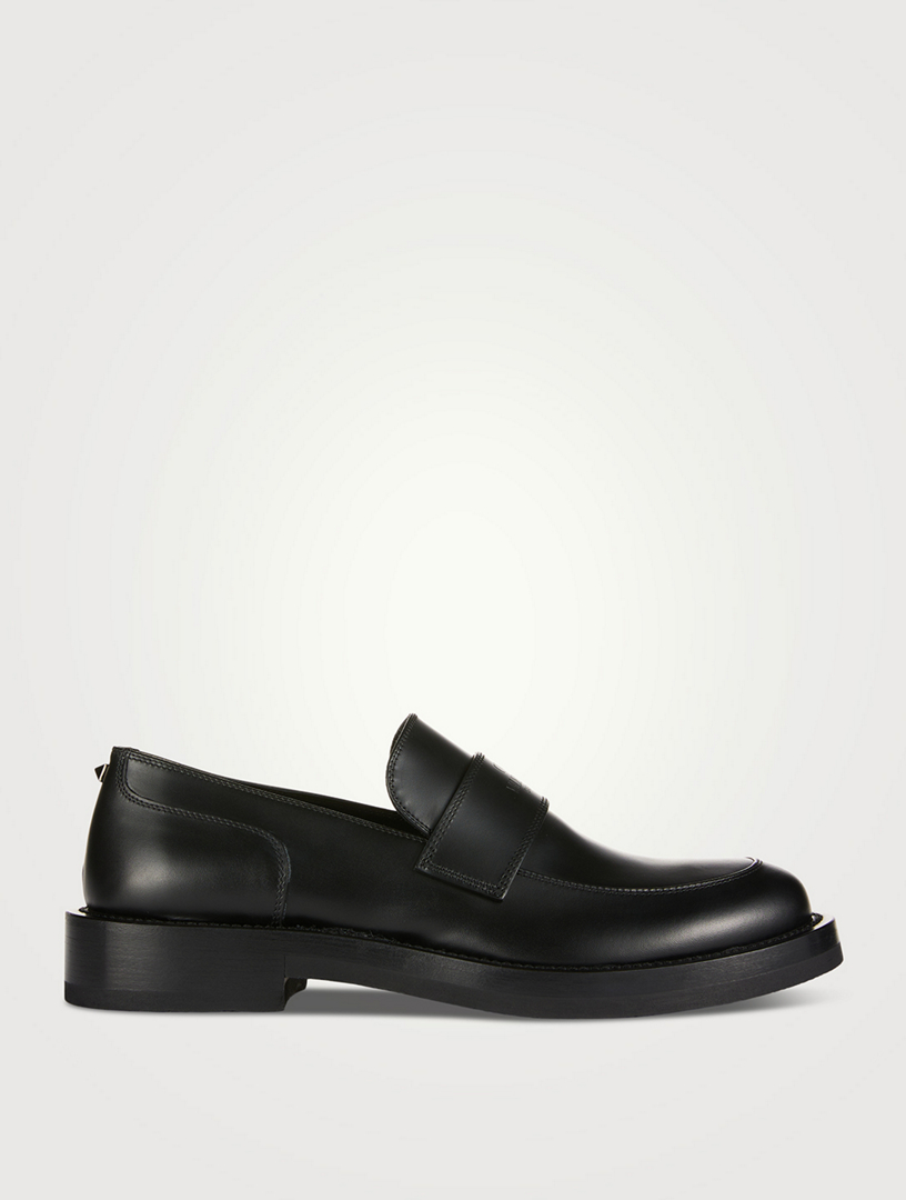 FERRAGAMO Leather Loafers With Gancini Ornament