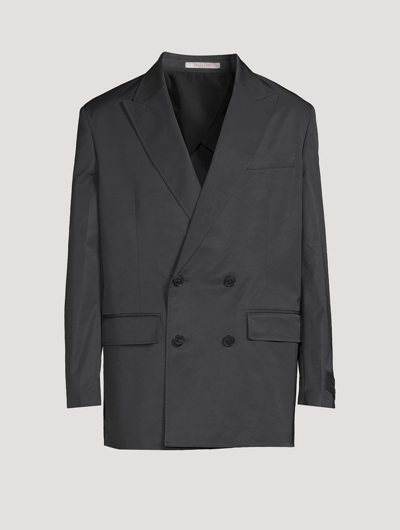 VALENTINO Double-Breasted Nylon Blazer | Holt Renfrew