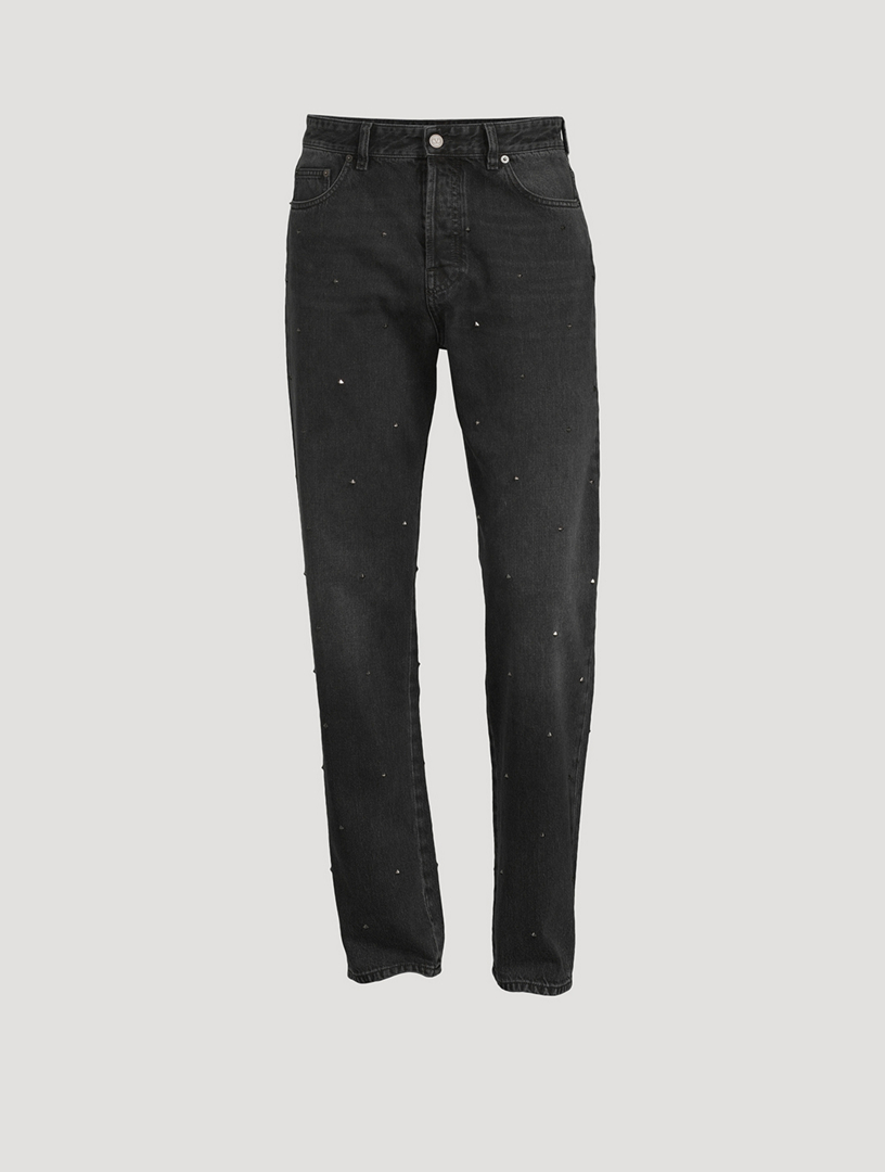 VALENTINO Rockstud Straight-Leg Jeans