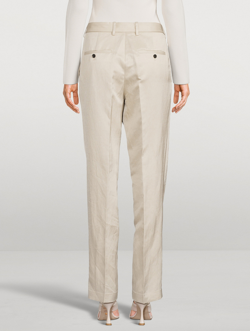 Belted Straight-Leg Wrap Trousers