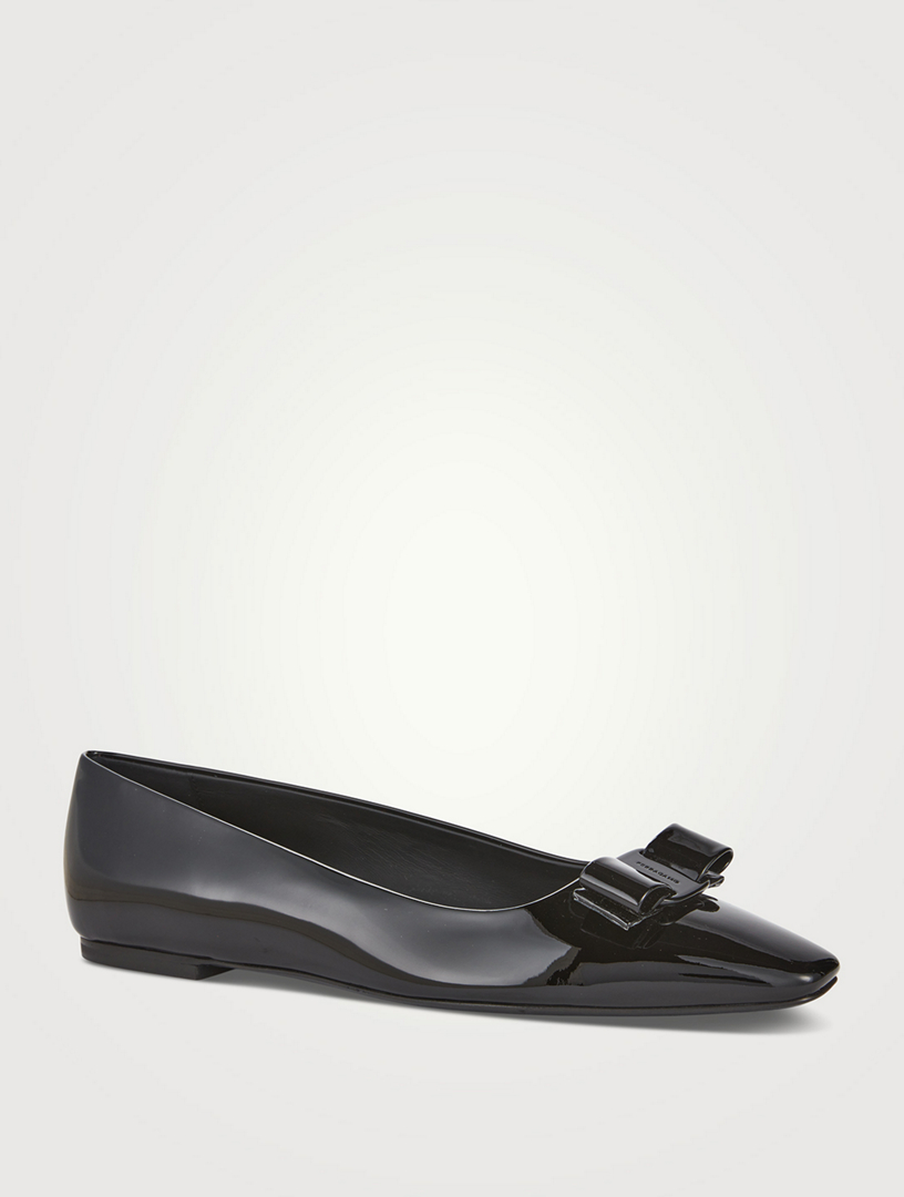 FERRAGAMO Vara Bow Patent Leather Ballet Flats | Holt Renfrew