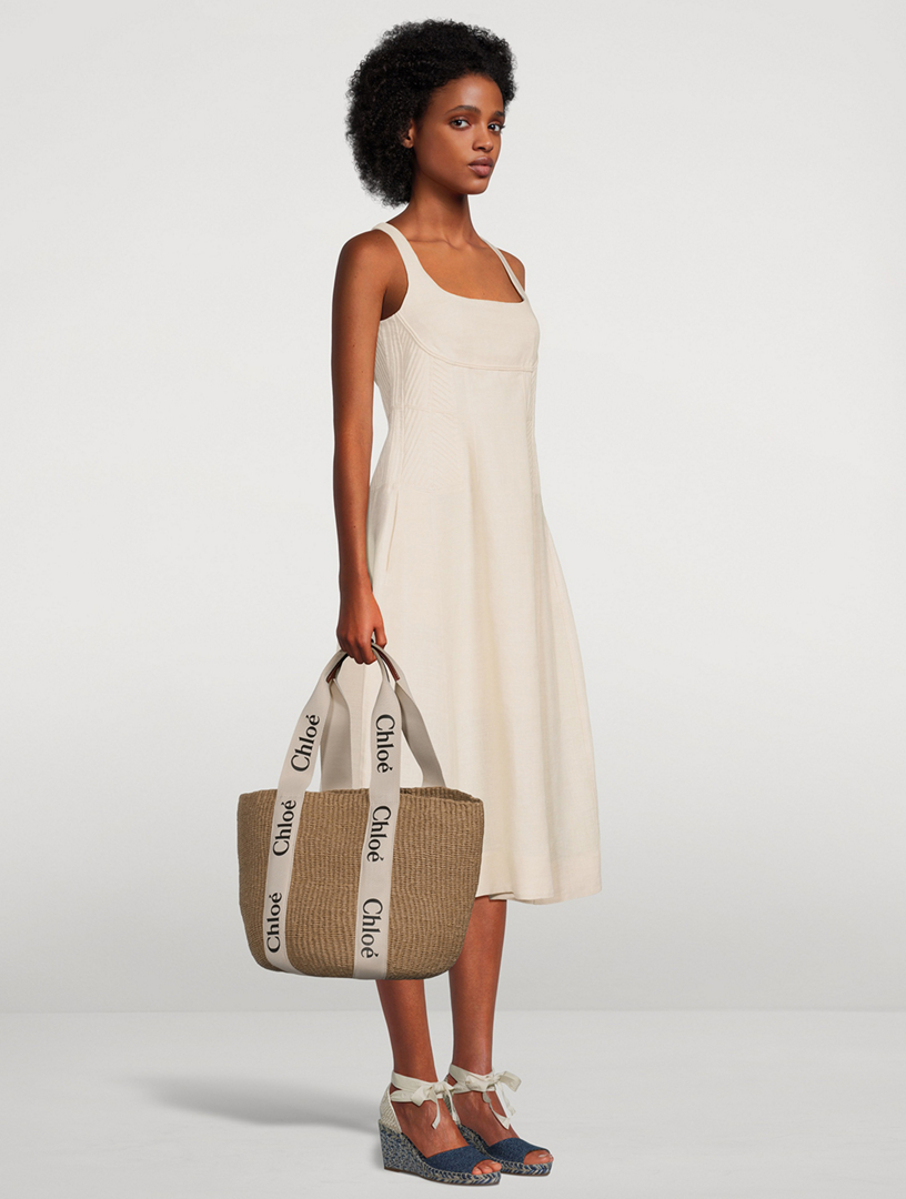 CHLOÉ Vertical Linen Midi Dress