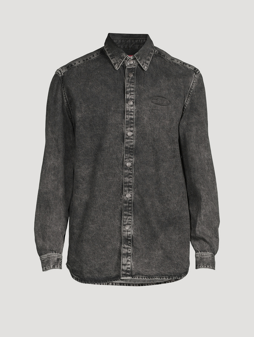 Diesel black best sale denim shirt