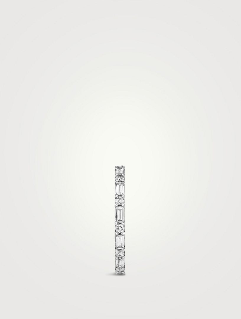 14K White Gold Alternating Shapes Band With Lab Grown Diamonds