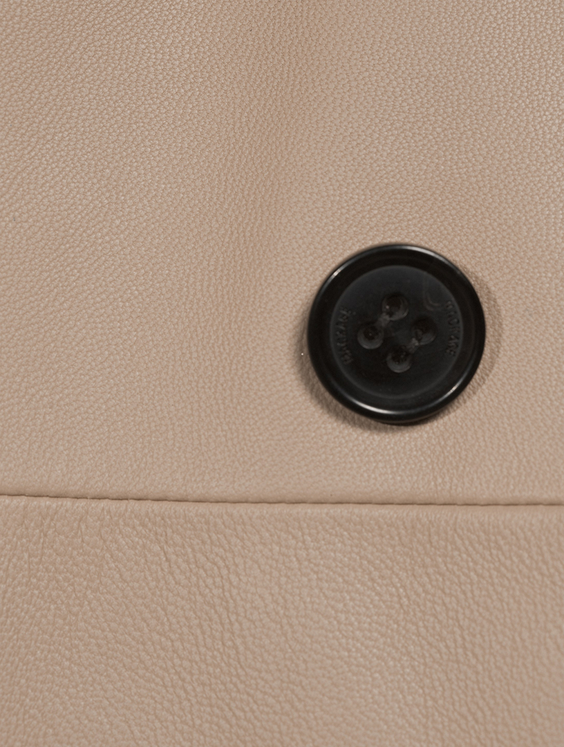Gael Belted Leather Trench Coat
