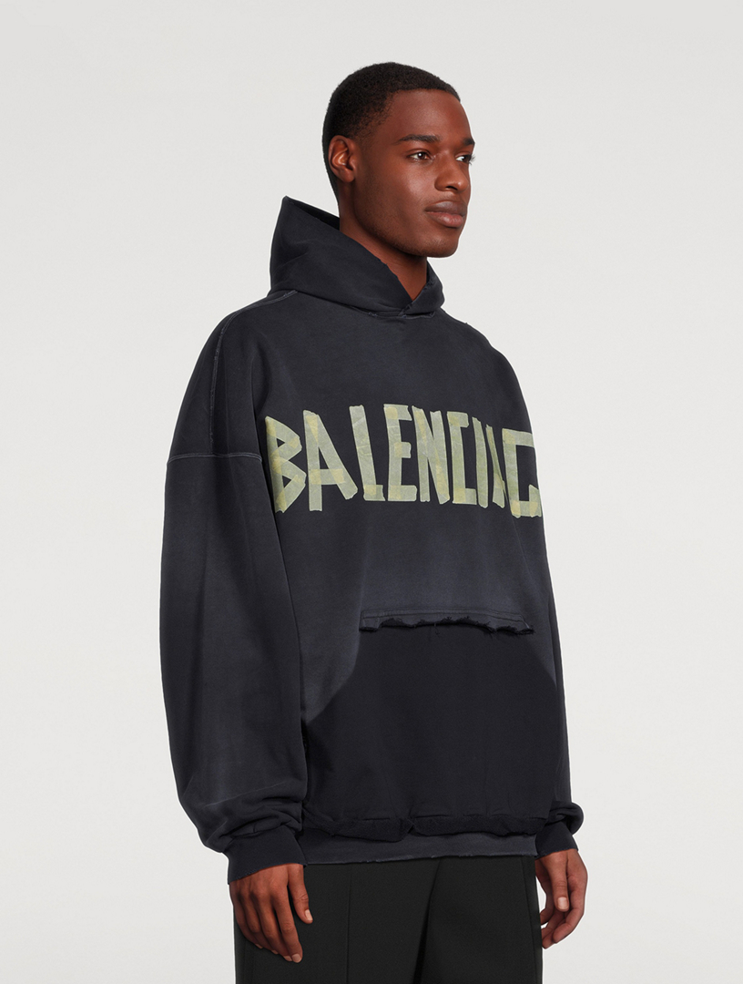 BALENCIAGA Tape Type Ripped Pocket Oversized Hoodie | Holt Renfrew