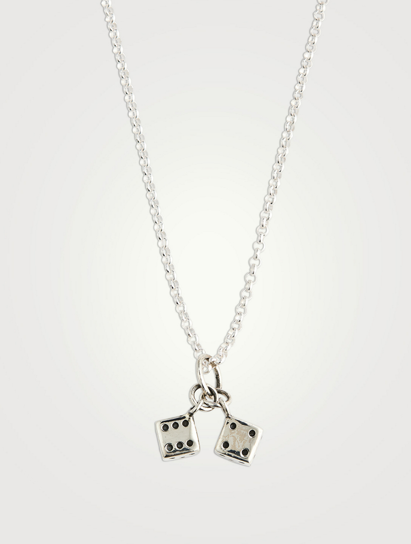 Silver Dice Pendant Necklace
