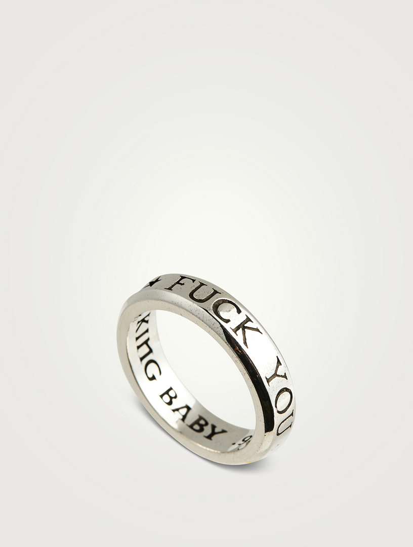 KING BABY Silver Stackable F You Ring | Holt Renfrew